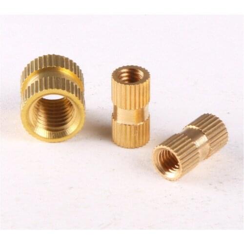 20PCS M8 Brass Inserts Double Pass Copper Knurl Nut Embedded Fastener