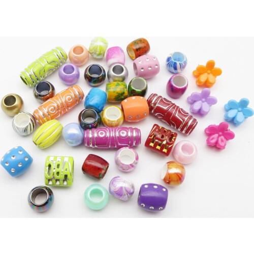 20PCS Colorful Hair Braid Dreadlock Beads rings tube Viking Rune beard beads DIY kids girl Hair Styling Accessories