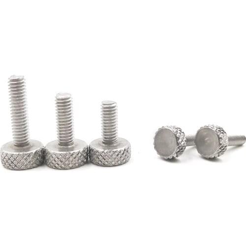 4Pcs M5 M6 Stainless Steel 304 Knurled Hand Screws Bolts Flat Head Advertising Knob grip Screw Bolt GB835 8mm-25mm Length