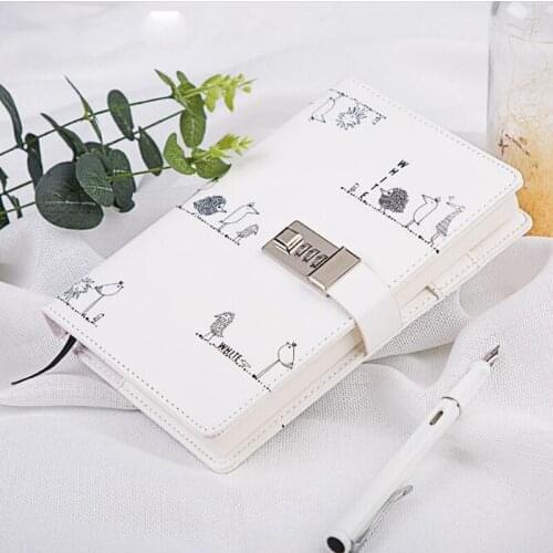 A5 Handbook Password Diary Note-book Creative Simple Black White Notepad