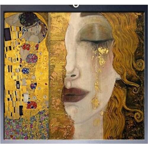 Kiss - Klimt Diamond embroidery 5d Diy diamond Full area drill rhinestone Crafts Needlework home decoration wall sticker AS664