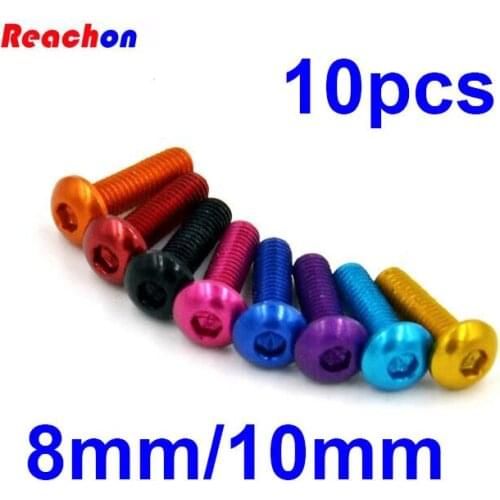 Free shipping 10pcs M3*8mm M3*10mm 7075 Aluminium alloy M3 screws Hexagon socket button head screws for RC Models