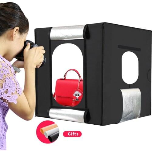 Free shipping+60cm*60cm Studio soft box LED Shooting Light Tent photo light box lichtbak photo tent set+portable bag +2 Backdrop