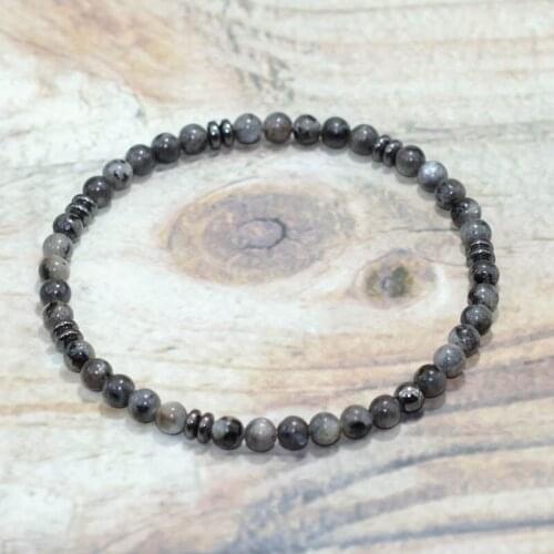 Minimalist 4mm Small Stone Bracelet Men Women Natural Lava Lapis Lazuli Strand Braslet Black Hematite Beads Braclet Yoga Joyas