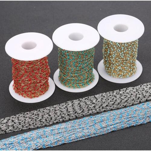 1 Meter 316L Stainless Steel Enamel Satellite Rolo Chain 1.5mm Width for DIY Handmade Necklace Making Jewelry Findings Crafts