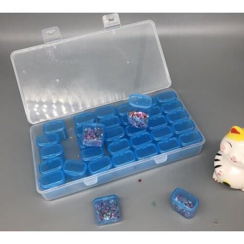 35 Grid Storage Case Independent Grid Boxes to Store Multi Color Beads, 5D Diamond Painting Tools Accessories Art Craft Bead Box