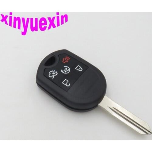 Xinyuexin Blade Transponder Chip Key Shell FOB Case For Ford Expedition Mustang F150 F250-350 5 Buttons Replacement Key Shell
