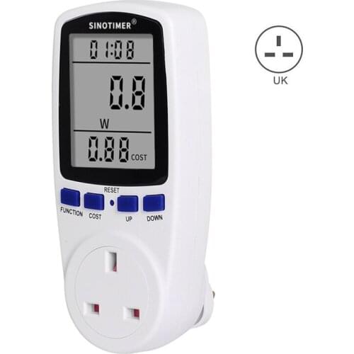 UK Plug Digital Voltage Wattmeter Power Meter Consumption Watt Energy KWh Socket 220V 230V AC Electricity Fees Analyzer Monitor