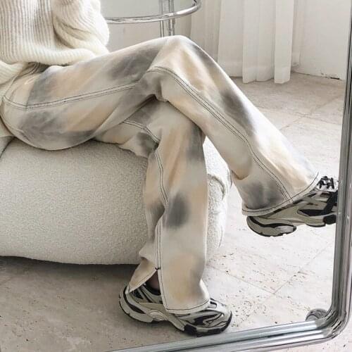 Autumn New Korean High Waist Straight Wide Leg Denim Jeans Loose Slimming Pants Women Alternative Designer 2021