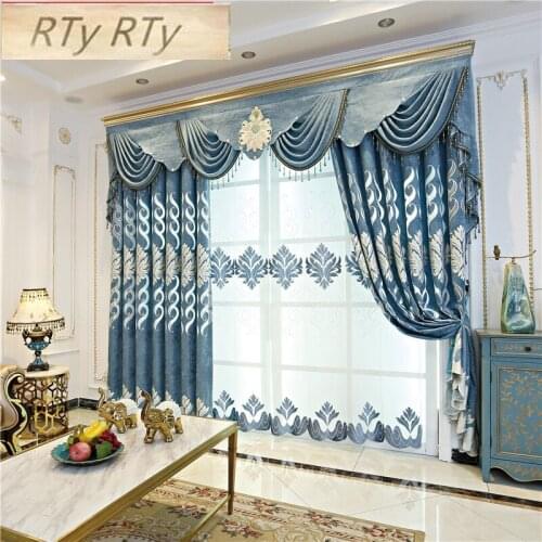 European custom luxury villa curtains for living room windows high quality decorative curtains for bedroom hotel apartments