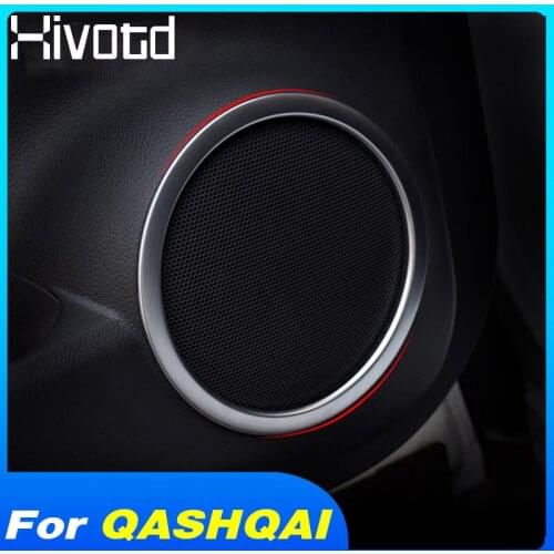 Hivotd For Nissan qashqai j11 Dualis 2019 Accessories Speake Sound ring Trim Cover ABS chrome Car interior mouldings decoration