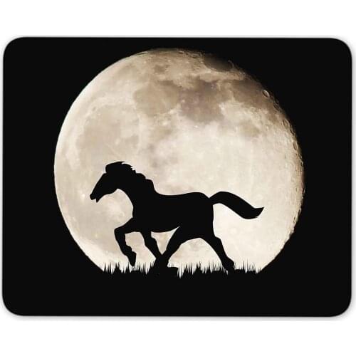 Silhouette Horse on Full Moon Mouse pad-Non-Slip Rubber Mousepad-Applies to Games，Home, School,Office Mouse pad