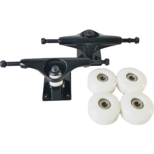 Skate Skateboard Truck and Wheels Set 5inch Skateboard 54x32mm Wheels 100A Silver Bearings