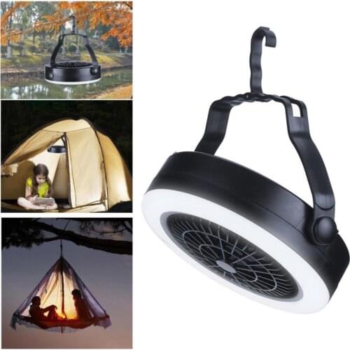 Outdoor Tent Fan with Light Camping Lantern RV Handheld Personal Travel