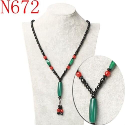 Unisex Women String Bead Pendant Necklace Lucky Amulet Necklaces Sweater Chain Men Jewelry