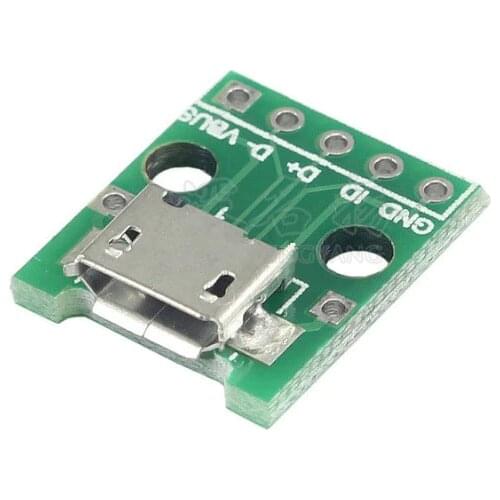5pcs 100pcs MICRO USB to DIP Adapter 2.54mm 5pin Female Connector B Type PCB Converter With Soldering SMD to DIP Breakout Board