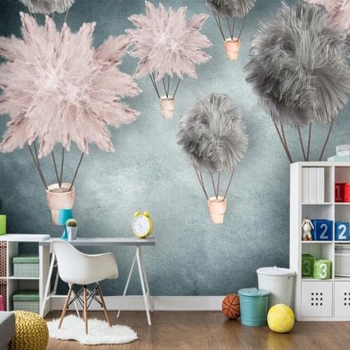 Custom Wall Mural Wall Papers Home Decor Nordic Hand Painted Flowers 3D Living Room Children Room Girls Bedroom Wallpaper Murals