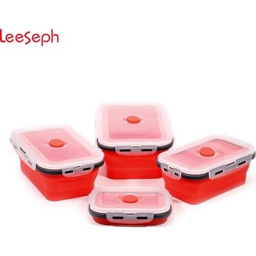 Progressive Collapsible Prep/Storage Silicone Bowls with Lids, Kitchen Storage Containers - Set of 4, Microwave Dishwasher Safe