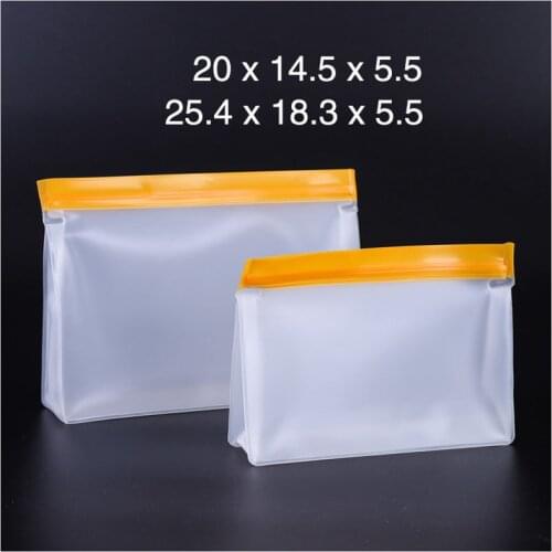 Fresh keeping bag frosting translucent food bag reuse PEVA thickening storage seal 2pcs sets