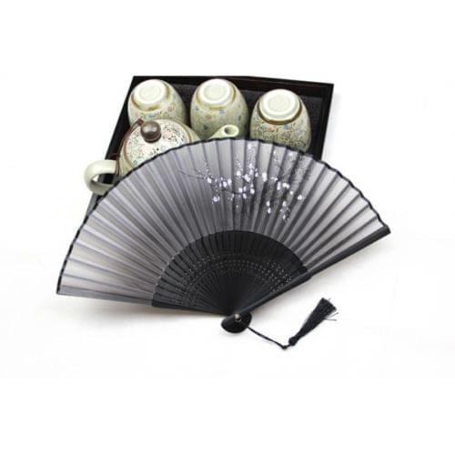 Silk Fan Chinese Japanese Style Folding Fan Home Decoration Ornaments Pattern Art Craft Gift Wedding Dance Hand Fan