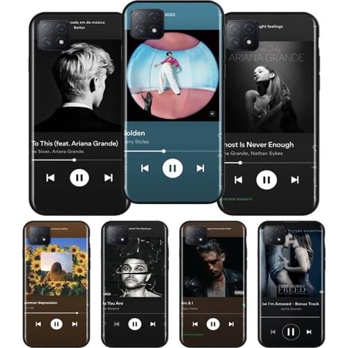 Android music player Silicone For OPPO AX7 A1K A94 A93 A92S A73 A72 A53S A52 A32 A31 A12E A11X A9 A5 2020 Soft Phone Case