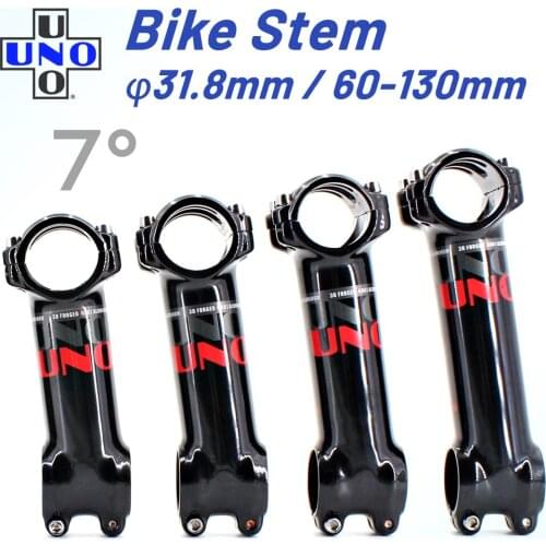 UNO Bike Stem 7 Degree 31.8mm MTB Road Stem 60/70/80/90/100/110/120/130mm Ultralight Stem Aluminum Mountain Uno MTB Stems Parts