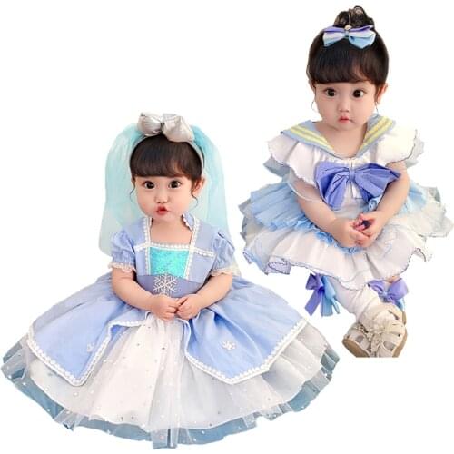 Infant Princess Elsa Dress Sailor Moon Janpan Suit for Infant Party Dress 1 Year Birthday Costume Wedding Easter Newborn Dress
