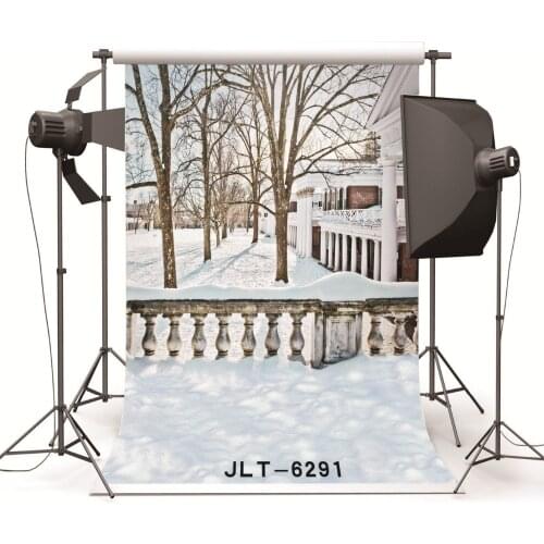 Background Vinyl Photography Backdrops Winter Snowy House Computer Printed Backdrop for Photo Studio Baby Children Wedding