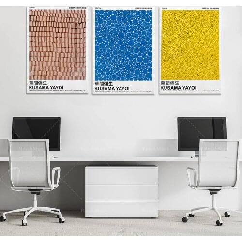 Yayoi Kusama Exhibition Posters and Print Japanese Artist Art Painting Canvas Picture Abstract Modern Museum for Home Wall Decor