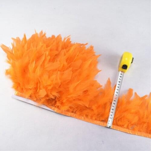 Wholesale 10meters Orange Beautiful Turkey feathers ribbon fringe 4-6inch marabou feathers trimming skirt dress trims Party