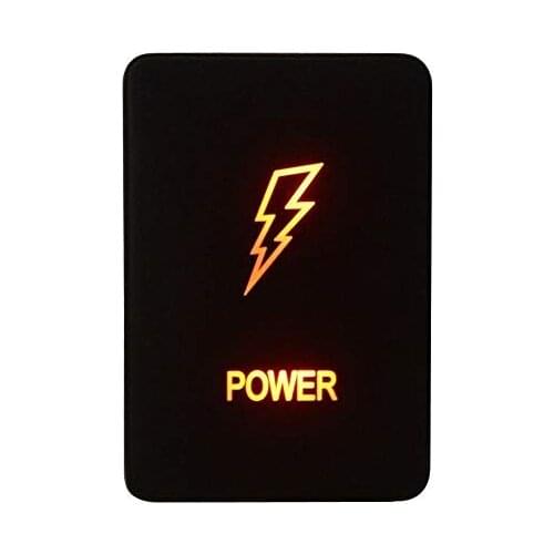 12V 3A Amber Power Push Button for Toyota-For Landcruiser 200 Series 2008-2013,RAV4 2006-2011, Hilux 2015-Onwards POWER symbol