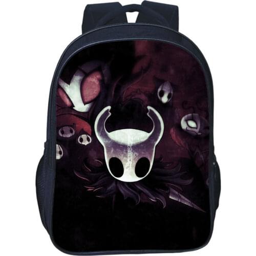 16 inch Hollow Knight Backpack Games School Bags Boys Girls Bags Students Daily Casual Travel Bag Double-layer Zipper Rucksack
