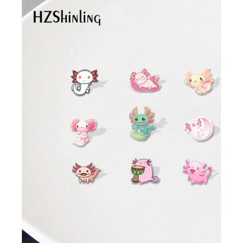 2021 Cartoon Axolotl Cartoon Acrylic Lapel Pins Badge Resin Epoxy Jewelry Accessories