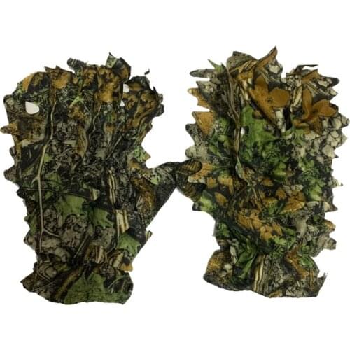 3D Leaf Glove Concealment Hunting Bird Watching Glove 3D Camo Gloves Comfortable Non-slip Durable 3D Leaf Glove G99D