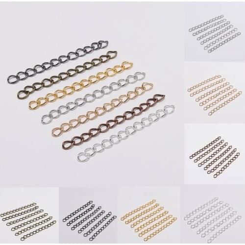 50Pcs 6 Colors Necklace Extender Chain Bracelet Extender Extension Bulk Tails DIY Craft Jewelry Matching Connector Wholesale