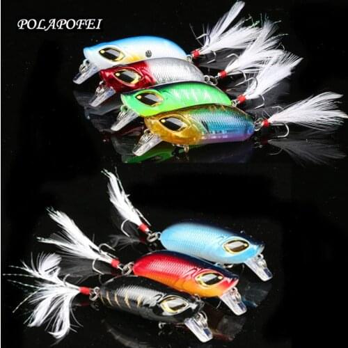 7pcs Minnow Fishing Fish Lure Wobbler Pike Salmon Artificial Bait Hook Sea Fishing Accessories Tackle Kosadaka 5.5cm 8g D253