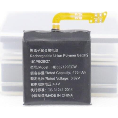 2pcs/lot 3.82v 455mah HB532729ECW Batteries For huawei GT2 GT 2 46mm smartwatch Battery