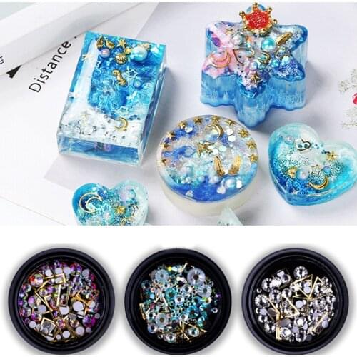 Jewelry Flat Drill Rhinestone Diamond Color Size Combination Single Box Diamond Patch For UV Resin Epoxy Mold Decoration
