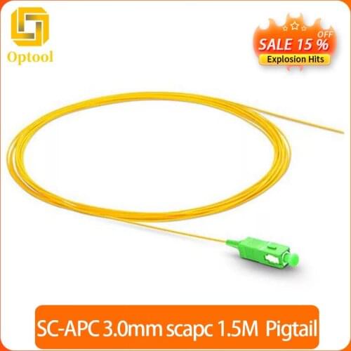 Free shipping 50PCS/lot SC APC SM Singlemode 0.9mm Fiber Optic Pigtails