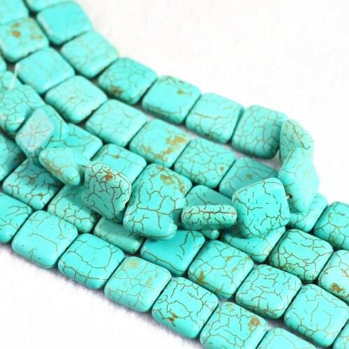 Best sale green calaite turquoises new stone 12*12mm 15*15mm square shape loose beads diy special Jewelry B269