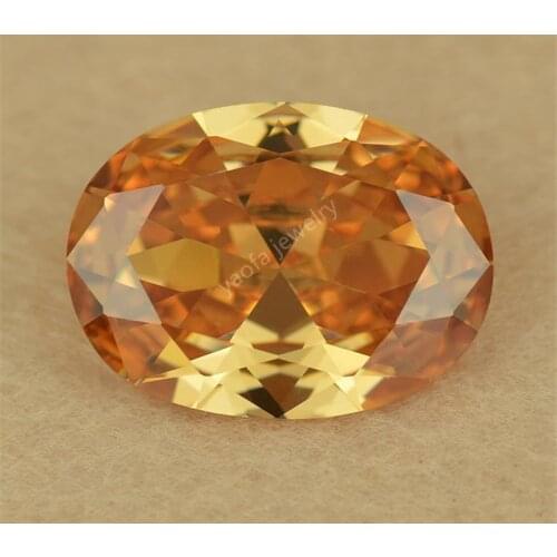 Factory Price 5A High Quality 2*3~13*18mm Dark Champagne Loose CZ Cubic Zirconia Oval Shape Cut Synthetic Gems Stone For Jewelry