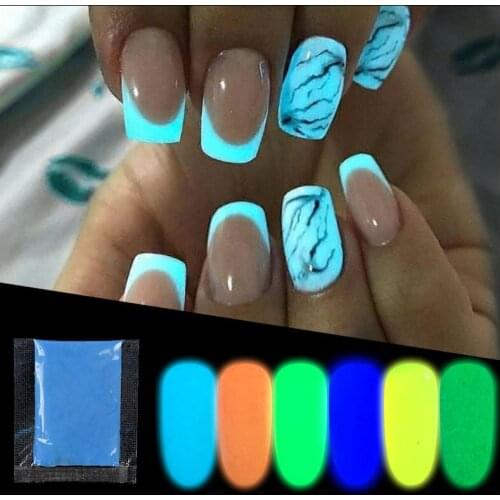 10/30g Colorful Fluorescent Nail Powder Glow In Dark Pigment Nail Art Dust Decoration Glitter Neon Phosphor Fluorescent Powder