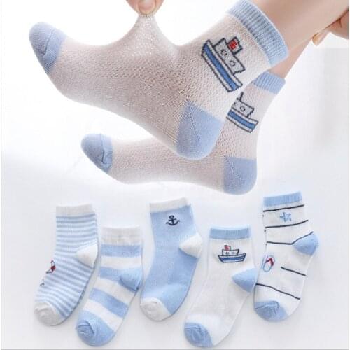 Childrens Socks Sweat-absorbent Cute Spring&summer Thin Cartoon Mesh Socks Boys&girls Breathable Childrens Socks Wholesale