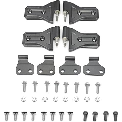 For 2018 2019 2020 2021 Jeep Wrangler JL and Gladiator JT 2 door Sting Gray Aluminium Body & Door Side Hinge Set Car Accessories