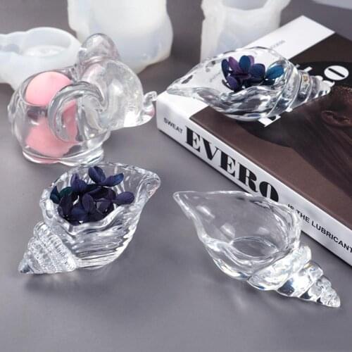 DIY Conch Resin Mold Three-dimensional Mirror Epoxy Resin Mold Silicone Mold Flower Dish Mould Jewelry Storage Decoration