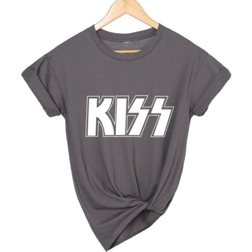 Kiss rock band women t-shirt 100% cotton oversized female streetwear t shirt punk summer tops women clothing Camisetas Masculina