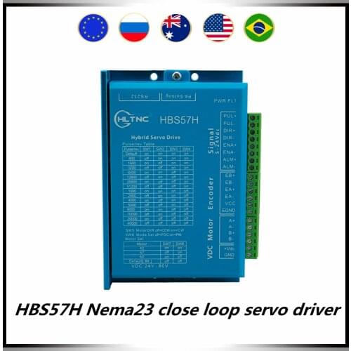New HBS57H Hybrid servo driver 24-80V VDC 5A High stability and high quality motor driver for Nema23 Nema24 close loop motor