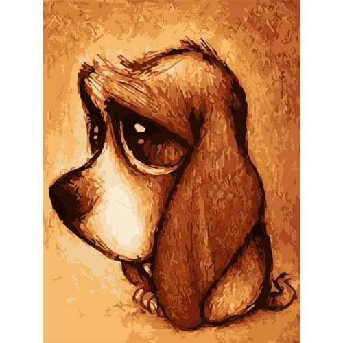 Good Dog Oil Painting By Number Set On Canvas 40x56cm Frame Set Acrylic Paint For Adults Picture Drawing Color By Numbers