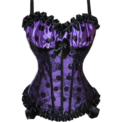 European Palace Corselet Waist Bustiers Women Sexy Corset Classic Polka Dot Body Shaper Underwear Lady