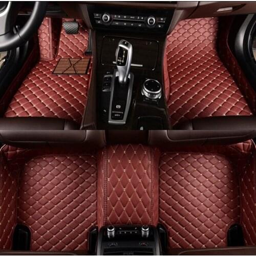 Leather Car floor mat carpet rug for Jaguarr XE XF XFL XJ XK XKR F-Pace F-Type custom fit car all weather floor mat foot mats